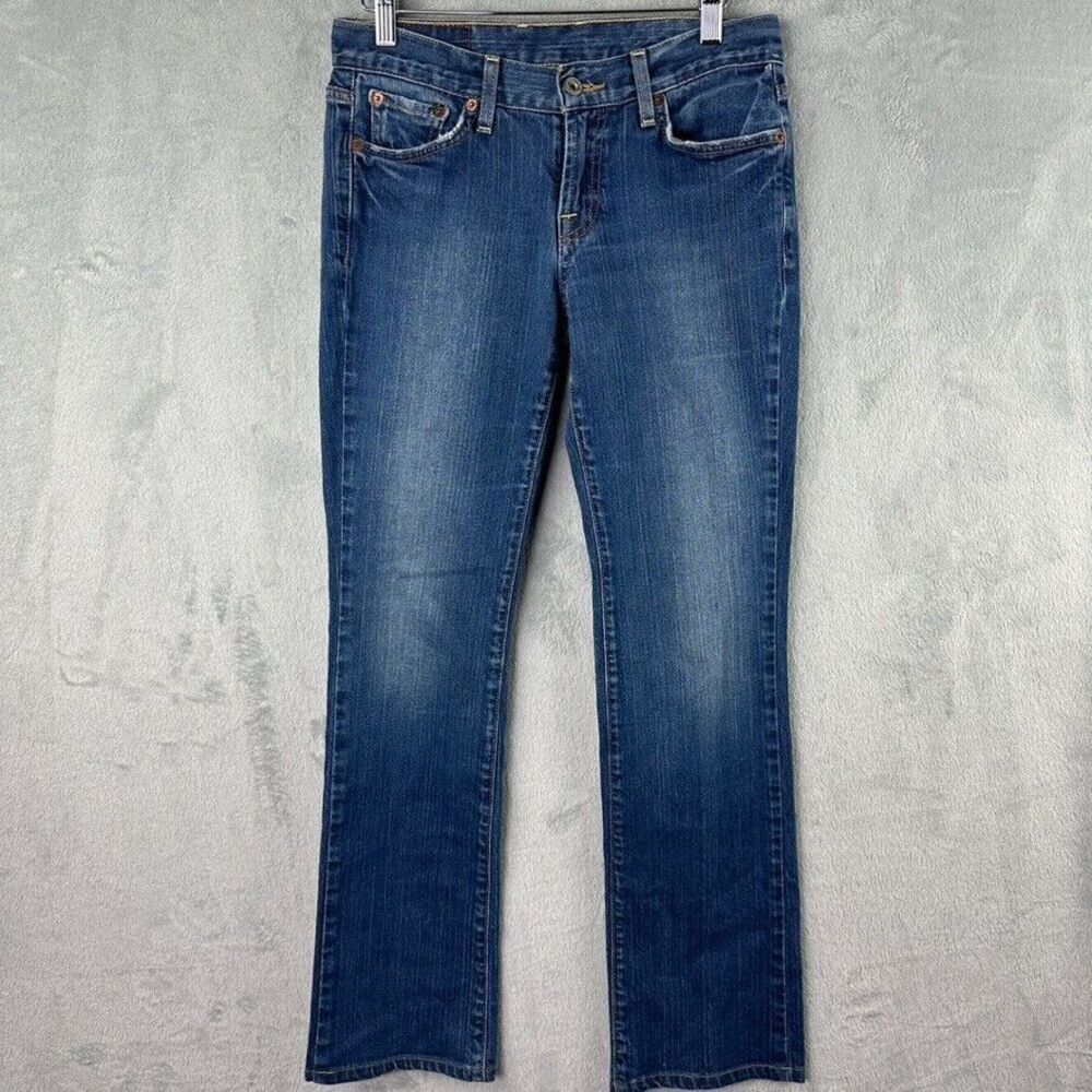 lucky brand retro rider long jeans dungarees 4/27 blue stretch denim 30x30